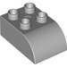 LEGO Medium Stone Gray Duplo Brick 2 x 3 with Curved Top (2302)