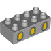 LEGO Medium Stone Gray Duplo Brick 2 x 4 with 3 Oval Windows (3011 / 10241)