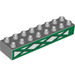 LEGO Duplo Medium Stone Gray Duplo Brick 2 x 8 with Green fence decoration (4199 / 54699)