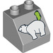 LEGO Medium Stone Gray Duplo Slope 2 x 2 x 1.5 (45°) with Polar Bear and Greenland (6474 / 54589)