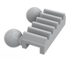 LEGO Medium Stone Gray Gear Rack with Two Ball Joints (6574)