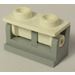 LEGO Gris pierre moyen Charnière Brique 1 x 2 avec blanc Haut assiette (3937 / 3938)