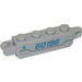 LEGO Medium Stone Gray Hinge Brick 1 x 4 Locking Double with &#039;60196&#039; (Model Right) Sticker (30387)