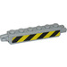 LEGO Medium Stone Gray Hinge Brick 1 x 6 Locking Double with Black and Yellow Danger Stripes Sticker (30388 / 53914)