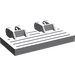 LEGO Medium Stone Gray Hinge Train Gate 2 x 4 Locking Dual 2 Stubs with Rear Reinforcements (44569 / 52526)