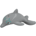 LEGO Medium Stone Gray Jumping Dolphin with Bottom Axle Holder with Aqua Dots (13392)