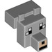 LEGO Medium Stone Gray Minecraft Animal Head with Tamed Wolf Pattern (20308)