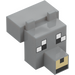 LEGO Gris Pierre Moyen Minecraft Animal Tête avec Loup Face (20308 / 106293)