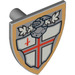 LEGO Medium Stone Gray Minifig Shield Triangular with City of London Coat of Arms (3846)