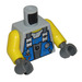 LEGO Mittleres Steingrau Minifigur Torso mit Blau Weste mit Tools (973 / 76382)