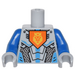 레고 미디엄 스톤 그레이 미니피그 몸통 ~와 함께 Nexo Knights Royal 군인 무늬 ~와 함께 왕관 (973)