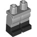 LEGO Medium Steengrijs Minifigure Heupen en benen met Zwart Boots (21019 / 77601)