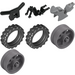 LEGO Medium Stone Gray Motorcycle Sport Bike with Black Chassis, Flat Silver Wheels and Black Handlebars