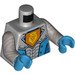 LEGO Medium Stone Gray Nexo Knights Royal Soldier Torso with Yellow Lion and Crown with Flat Silver Arms and Dark Azure Hands (973 / 76382)