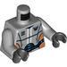 LEGO Medium Stone Gray Orange Robot Sidekick Torso (973 / 76382)