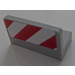 LEGO Medium Stone Gray Panel 1 x 2 x 1 with Red and White Danger Stripes left Sticker with Rounded Corners (4865)