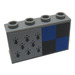 LEGO Medium Stone Gray Panel 1 x 4 x 2 with 8 Black Spires and Black and Blue Squares Sticker (14718)