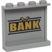 LEGO Средно каменно сиво Панел 1 x 4 x 3 с &#039;BANK&#039; и Gold Bars Стикер със странични опори, кухи шпилки (35323)