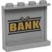 LEGO Medium Stone Gray Panel 1 x 4 x 3 with &#039;BANK&#039; and Gold Bars Sticker with Side Supports, Hollow Studs (35323)