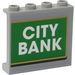 LEGO Gris piedra medio Panel 1 x 4 x 3 con &quot;CITY BANK&#039; Pegatina con soportes laterales, espigas huecas (35323)