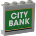 LEGO Medium Stone Gray Panel 1 x 4 x 3 with &quot;CITY BANK&#039; Sticker with Side Supports, Hollow Studs (35323)