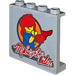 LEGO Medium Steengrijs Paneel 1 x 4 x 3 met Woman met Rood Lap Midnight Oiler Sticker met zijsteunen, holle noppen (35323)