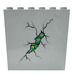 LEGO Medium Stone Gray Panel 1 x 6 x 5 with Cracks and Broken Wall Exposing Green 100 Banknotes Sticker (59349)