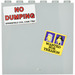 LEGO Средно каменно сиво Панел 1 x 6 x 5 с &#039;NO DUMPING&#039; и &#039;WANTED за TREASON&#039; Posters Стикер (59349)