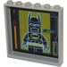 LEGO Средно каменно сиво Панел 1 x 6 x 5 с &#039;READY&#039; и Batman На Screen Стикер (59349 / 59350)