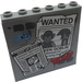 LEGO Gris pierre moyen Panneau 1 x 6 x 5 avec &#039;Wanted Green Goblin&#039; Autocollant (59349)