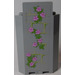 LEGO Medium Stone Gray Panel 3 x 3 x 6 Corner Wall with Ivy Trunks with 10 Magenta Flowers (Right) Sticker without Bottom Indentations (87421)