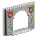 LEGO Grigio pietra medio Pannello 4 x 16 x 10 con Gate Foro con Flames e Flags (1320 / 15626)