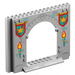 LEGO Medium Stone Gray Panel 4 x 16 x 10 with Gate Hole with Flames and Flags (1320 / 15626)