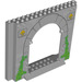 LEGO Medium Stone Gray Panel 4 x 16 x 10 with Gate Hole with Vines and Gold Symbols (15626 / 18981)