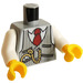 LEGO Medium Stone Gray Pinstriped Vest Torso with Red Tie and Pocketwatch (973 / 76382)