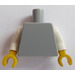 LEGO Gris piedra medio Plano Torso con Blanco Brazos y Amarillo Manos (76382 / 88585)