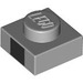 LEGO Gris pierre moyen assiette 1 x 1 avec Noir Carré (35329 / 106630)