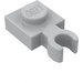 LEGO Medium Stone Gray Plate 1 x 1 with Vertical Clip (Thin Open &#039;O&#039; Clip)