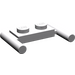 LEGO Gris pierre moyen assiette 1 x 2 avec Poignées (Poignées centrales)