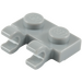 LEGO Medium Stone Gray Plate 1 x 2 with Horizontal Clips (Open &#039;O&#039; Clips) (49563 / 60470)