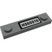 LEGO Medium Stone Gray Plate 1 x 4 with Two Studs with &quot;HS60016&quot; Sticker without Groove (92593)