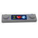 LEGO Medium Stone Gray Plate 1 x 4 with Two Studs with I Heart Earth Sticker with Groove (41740)