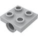 LEGO Medium Steengrijs Plaat 2 x 2 met Gat met dwarssteunen aan de onderzijde (10247)