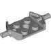 LEGO Medium Stone Gray Plate 2 x 2 with Wide Wheel Holders (Non-Reinforced Bottom) (6157)