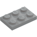 LEGO Medium Stone Gray Plate 2 x 3 (3021)