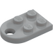 LEGO Medium Stone Gray Plate 2 x 3 with Rounded End and Pin Hole (3176)