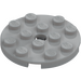 LEGO Medium Stone Gray Plate 4 x 4 Round with Hole and Snapstud (60474)