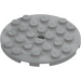 LEGO Medium Stone Gray Plate 6 x 6 Round with Pin Hole (11213)