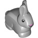 LEGO Medium Stone Gray Rabbit with Pink Nose and Black Round Eyes (33026 / 49584)