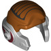 LEGO Medium Stone Gray Rebel Helmet with Dark Orange Top (17973)